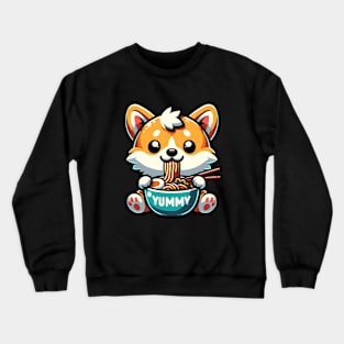 Cute Corgi Eating Ramen Crewneck Sweatshirt